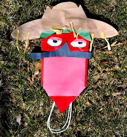 Chili paper bag puppet.