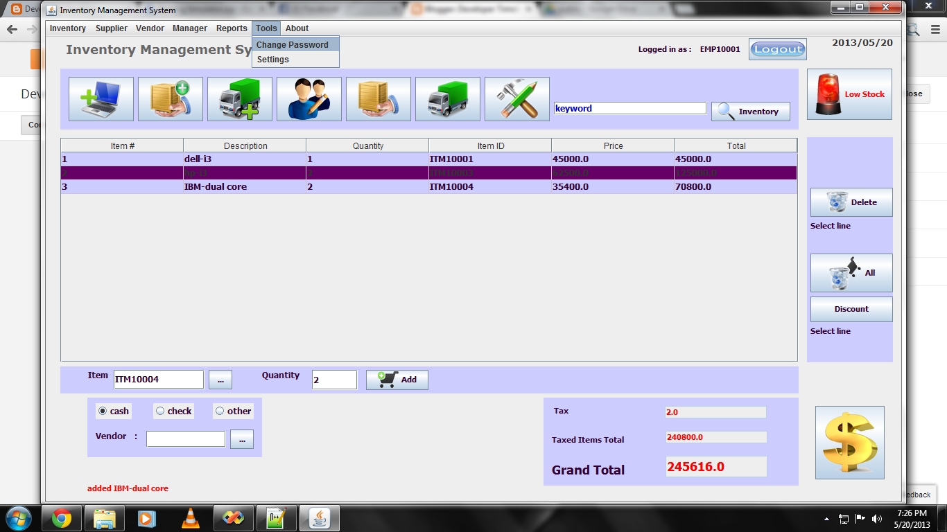 Developer Timeline: Software Technology -II Project (Inventory ...