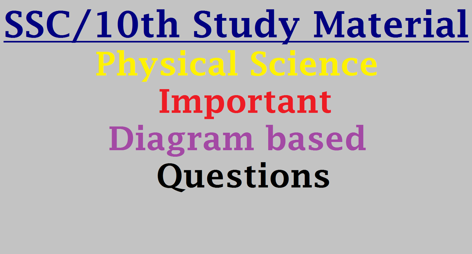 10th Class Physical Science Important Diagram based Questions TS DSC
