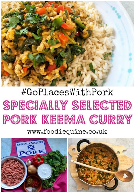 Pork Keema Curry . www.foodiequine.co.uk  Go places with Specially Selected Pork. Travel to India with a Pork Keema Curry that is full of flavour and makes an ideal fuss free and family friendly midweek meal. This pork curry in a hurry is a healthy dish that will keep you from reaching for that takeaway menu. 