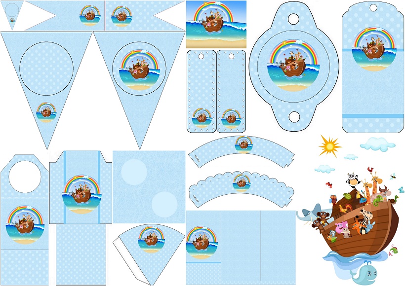 Noah´s Ark for Boys Free Party Printables and Images