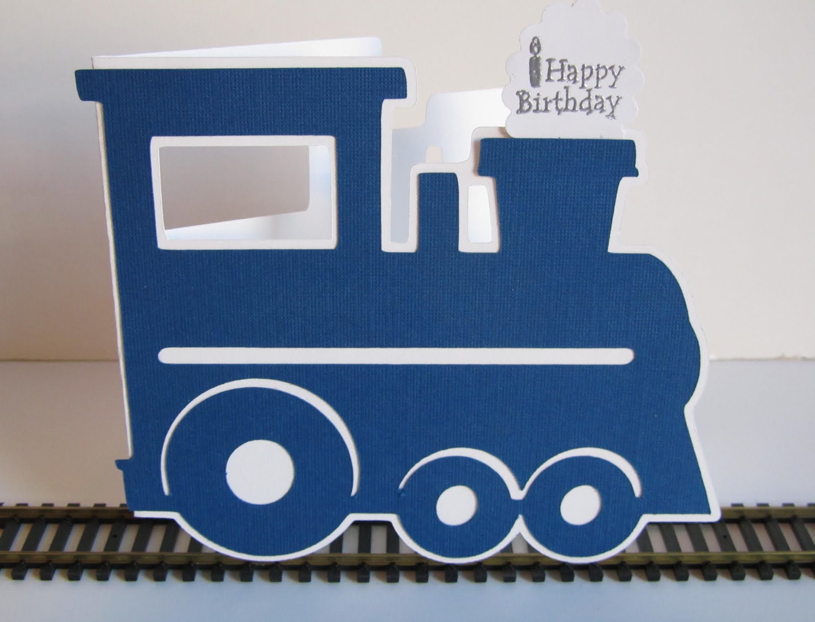 Created by Sunshine HoneyBee Train Shaped Birthday Card