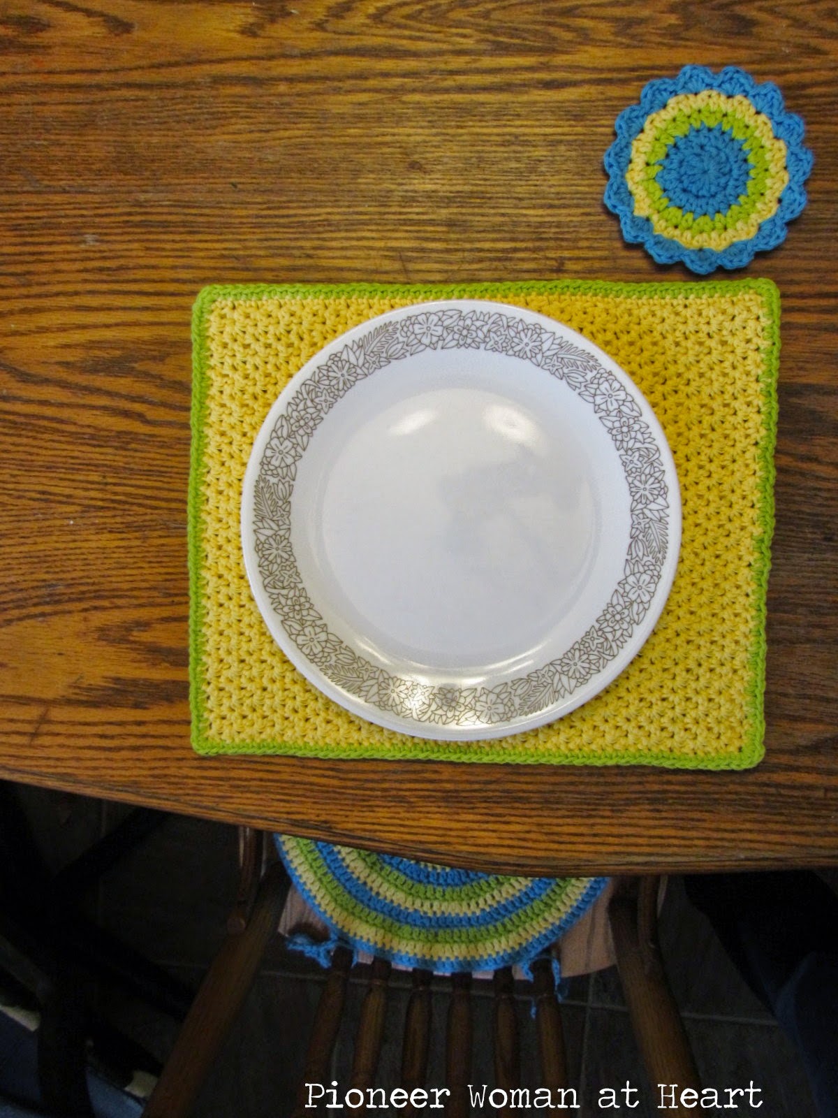 Pioneer Woman at Heart Crocheted Placemats and Chair Cushions