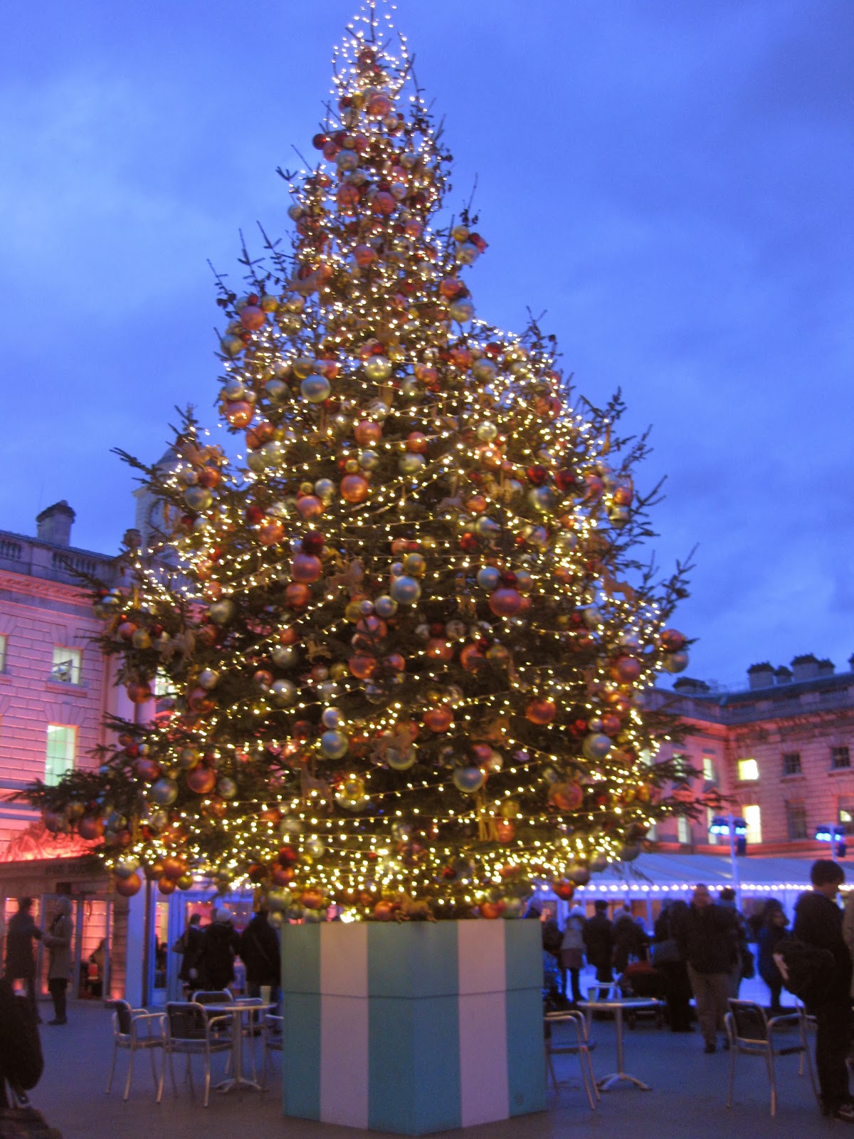 Let's Step Out for a Short Walk. Christmas tree at Somerset House
