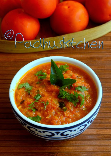 Padhuskitchen: Tomato Kurma Recipe-Thakkali Kurma-Side 