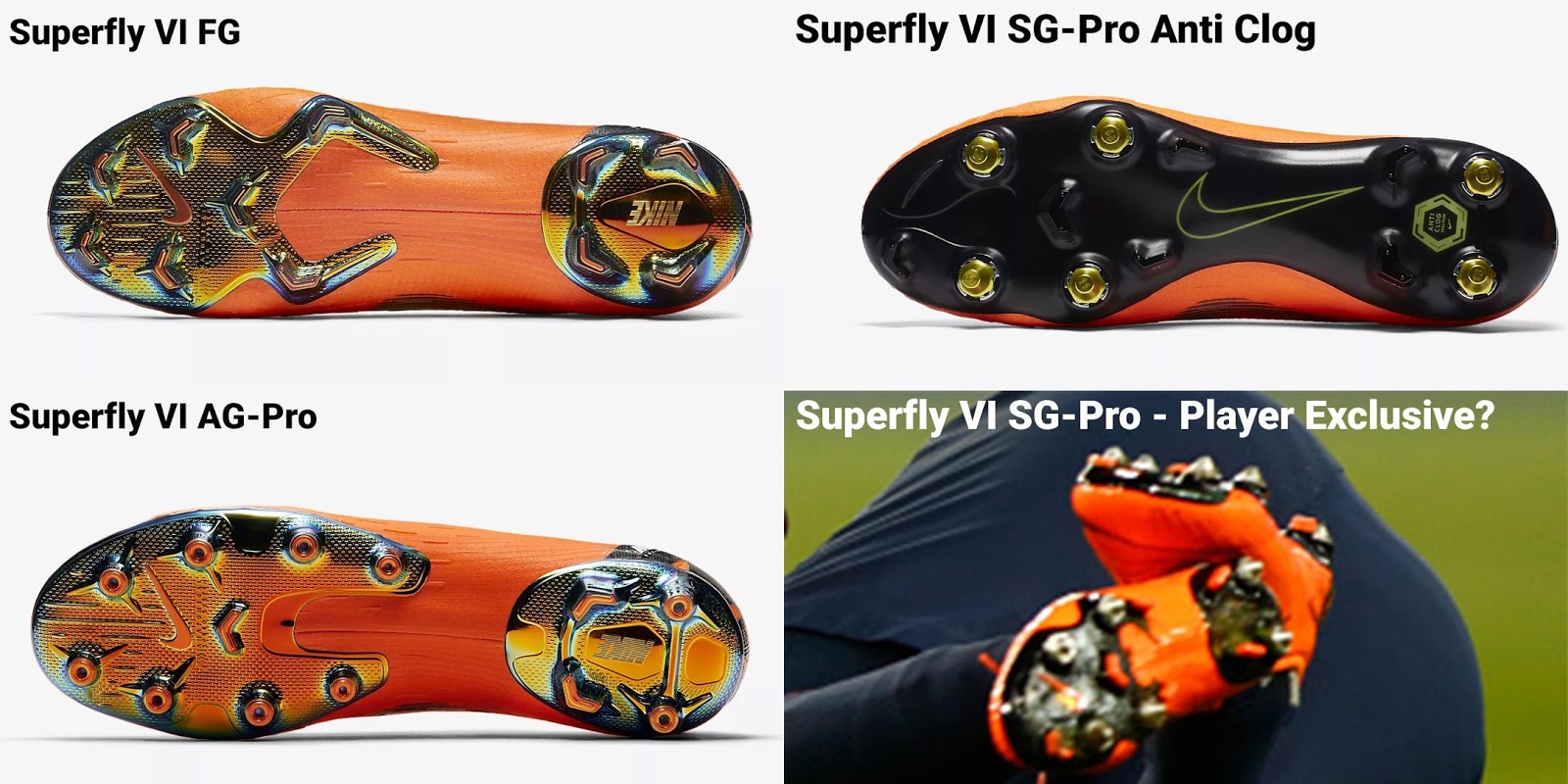 SG Version Without Anti-Clog Sole Only For CR7, Neymar Co? Nike Mercurial Superfly Vapor 360 2018 Boots - FG vs AG vs SG-Pro Anti-Clog Versions - Footy Headlines