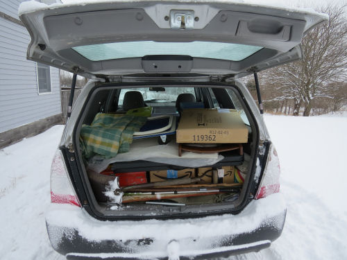 loaded hatchback car