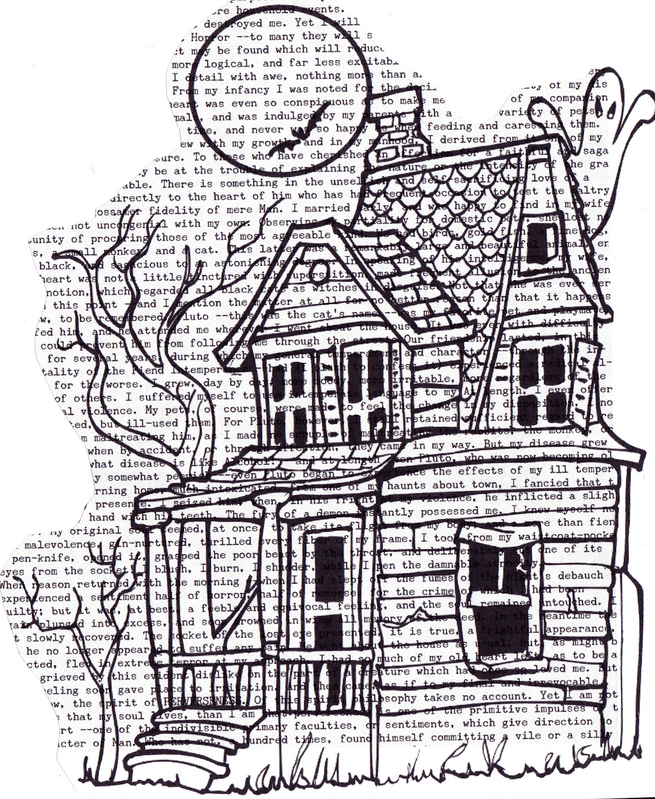 rosebudinnh MY art: coloring book ..haunted house.
