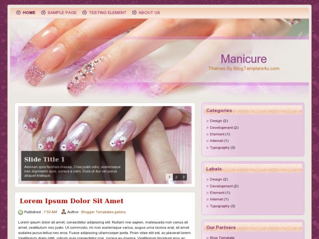 Manicure Blogger Template