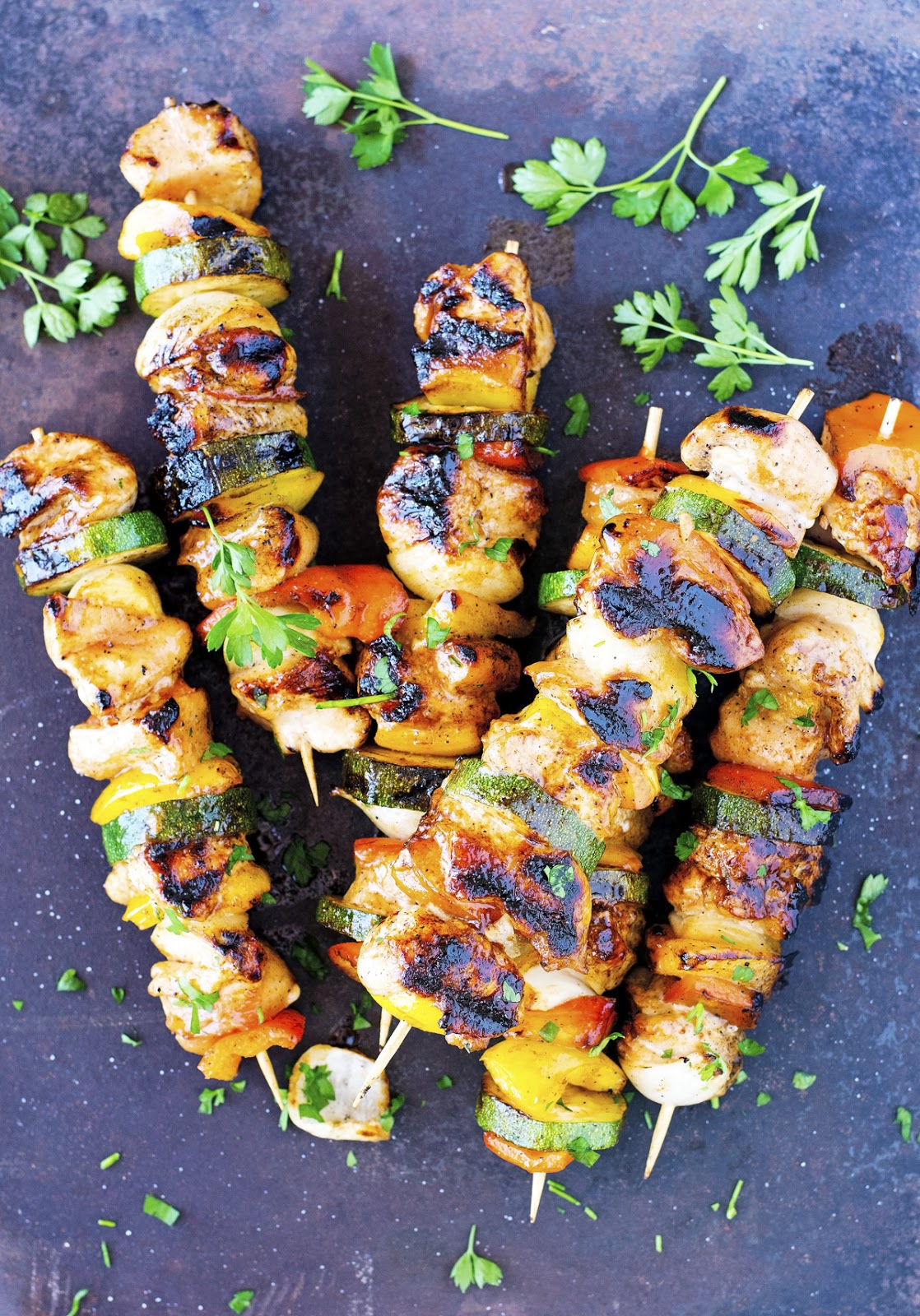 The Iron You Honey Glazed Chicken and Veggie Kabobs
