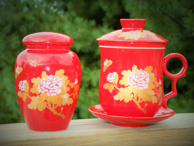 Red Chinese Tea Set