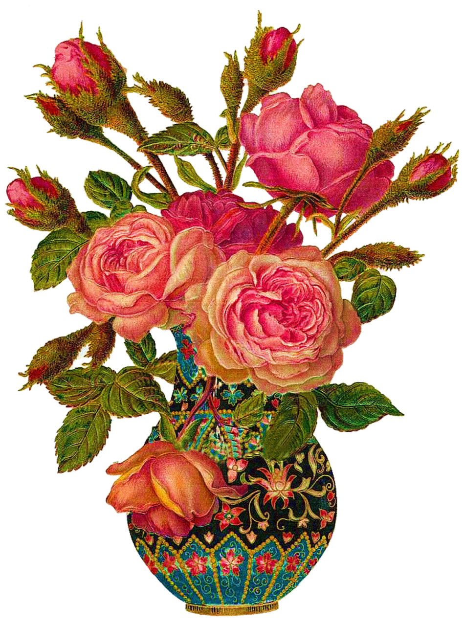 Блог Колибри PNG Клипарт "Vintage flowers"