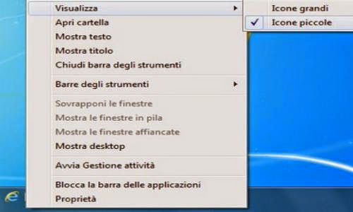 Barra di avvio veloce su Win 7