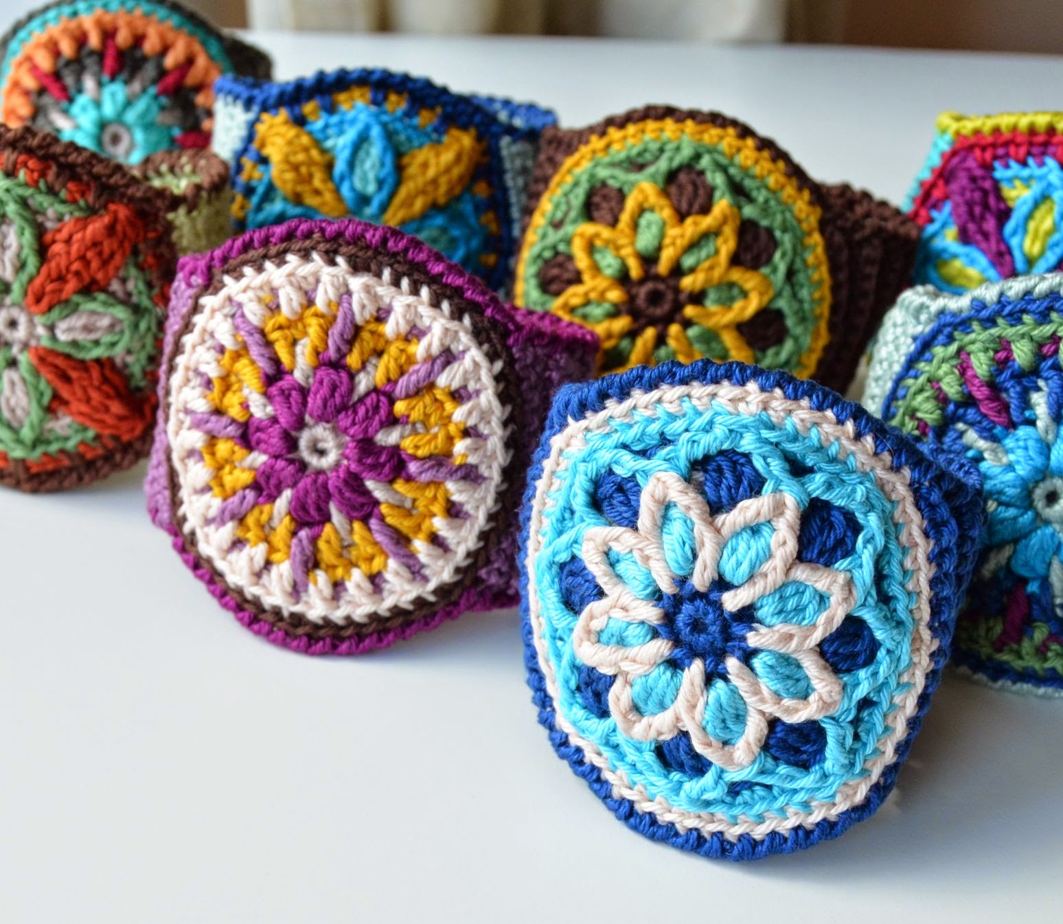 crocheted bracelet with mandala