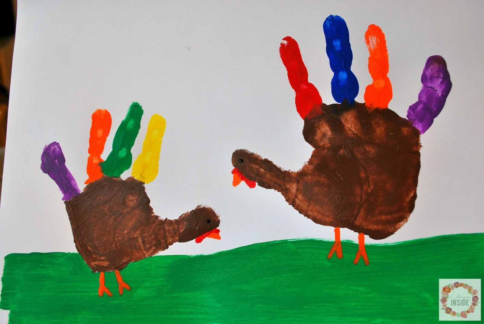 Simple Handprint Turkey Kid's Art A Glimpse Inside