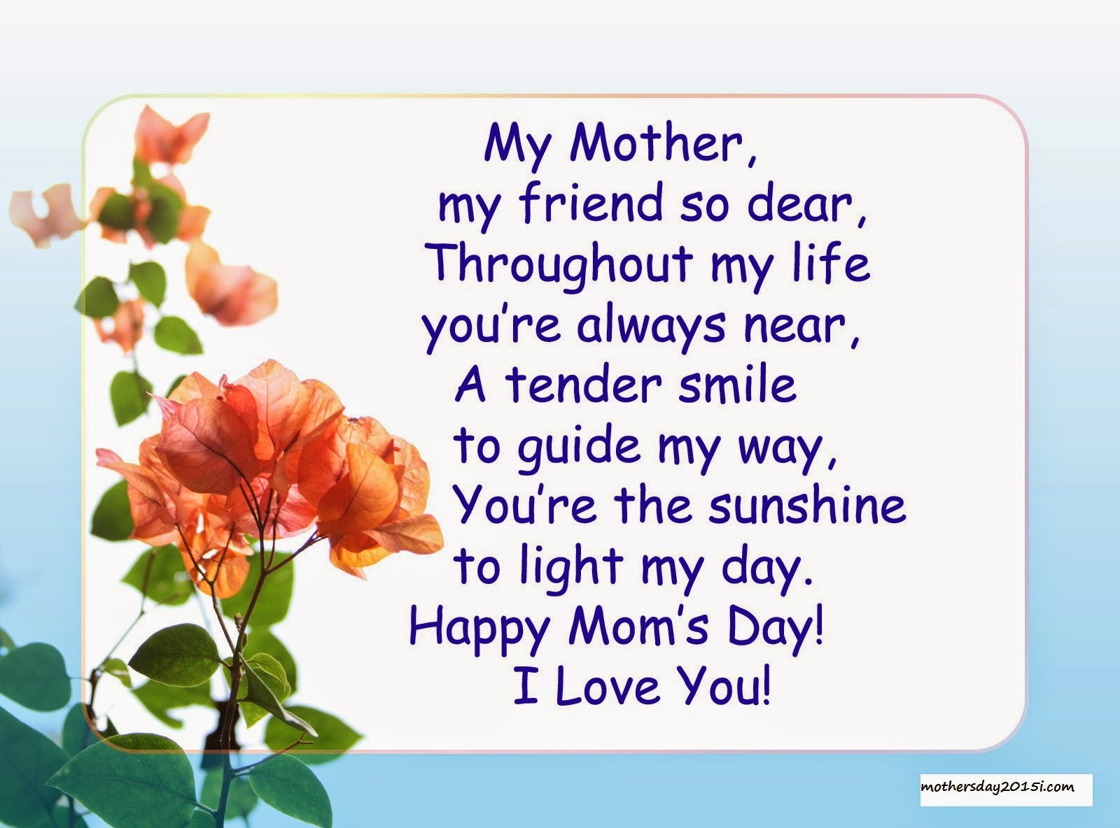 Poems On Mother | Happy Mothers Day 2015