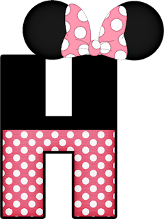 Abecedario a lo Minnie en Rosa con Lunares Blancos. Minnie Style in Pink Alphabet.