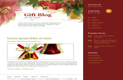 Christmas Gifts Red CSS HTML Website Template