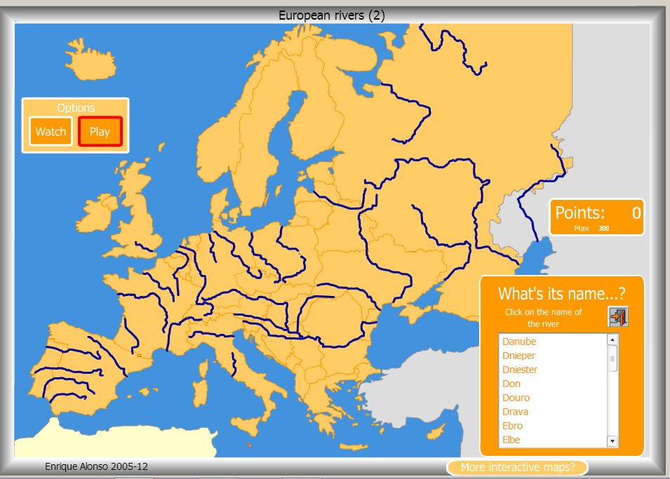 Maths, Science, ... Year 6: European rivers - interactive map
