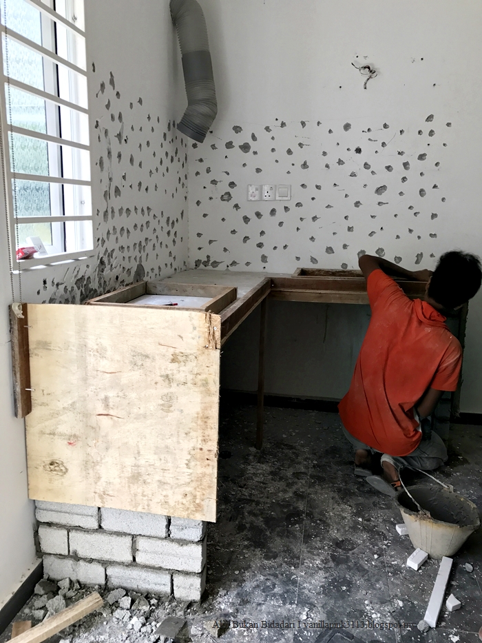 aku bukan bidadari: Wet Kitchen : table top konkrit