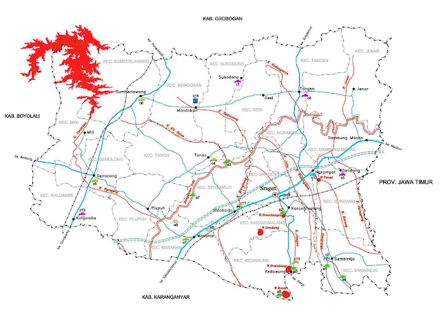 Gambar Peta infrastruktur Kabupaten Sragen