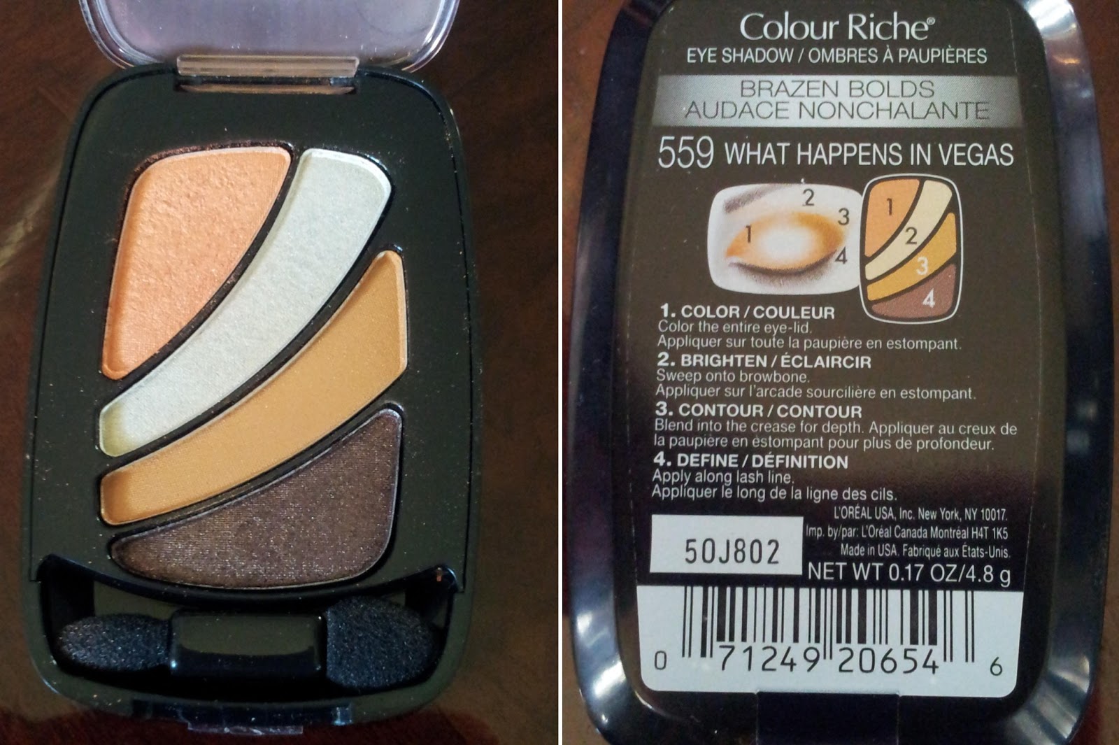 Look Adorable L’Oreal Colour Riche Eye Shadow quad in What Happens in Vegas