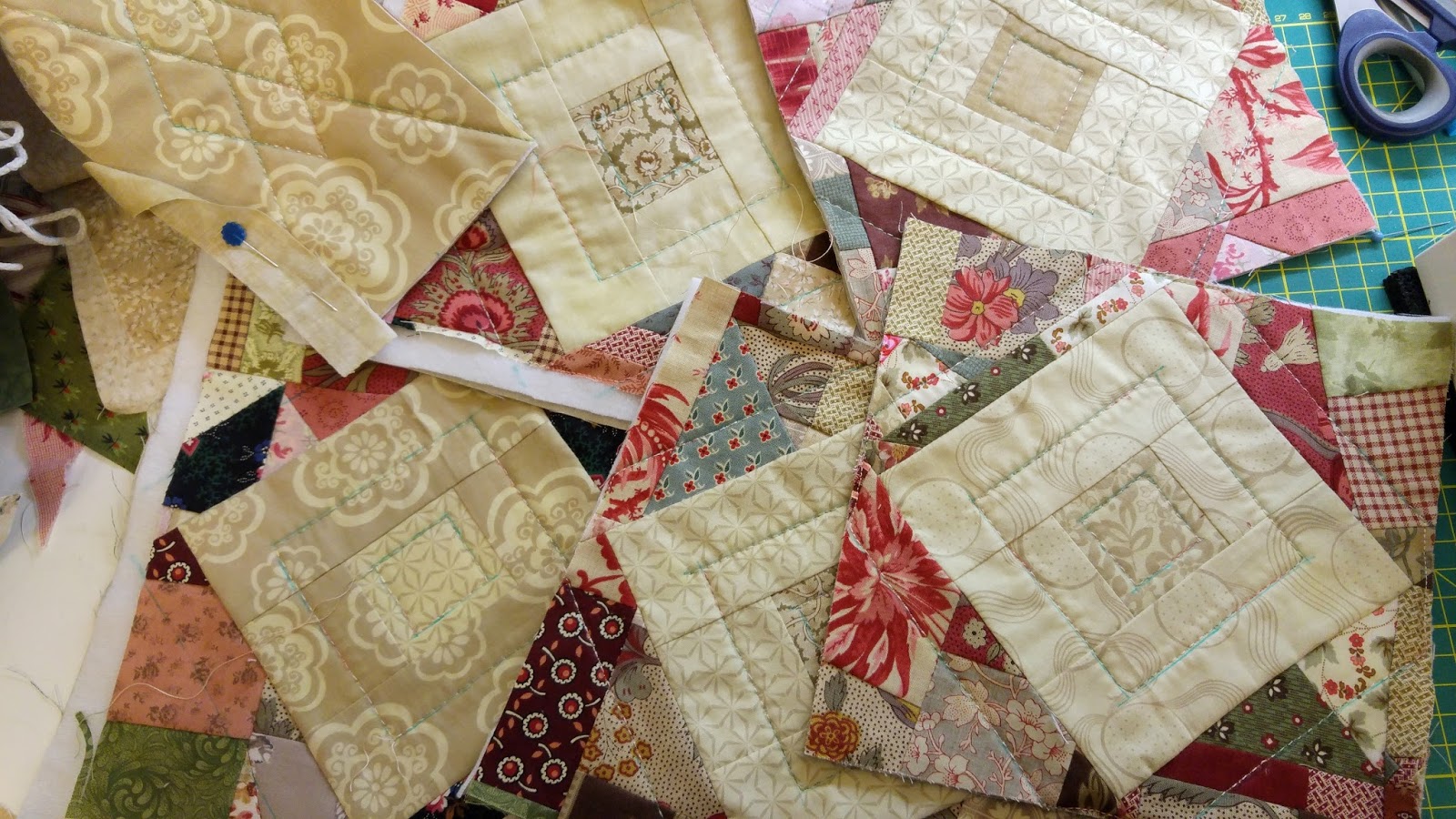 SYLVIA'S QUILTS Al 5 blokken klaar!