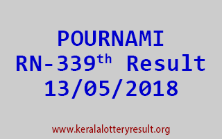 POURNAMI Lottery RN 339 Result 13-05-2018