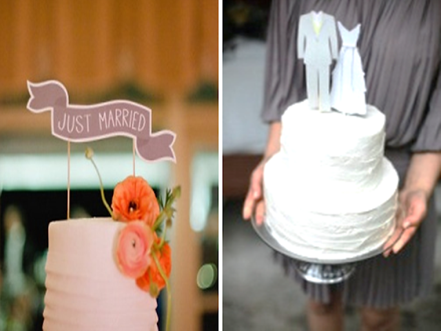 topo de bolo de papel casamento