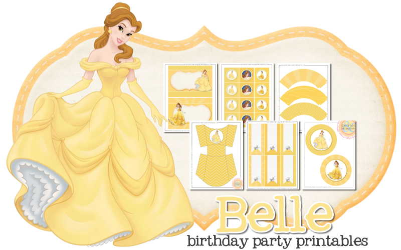 Imprimible gratis de Bella- Fiesta de princesas