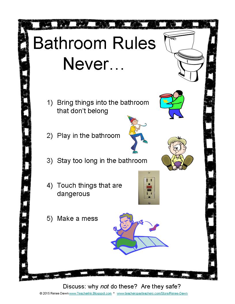 Teacher Ink Bathroom Rules For Kids