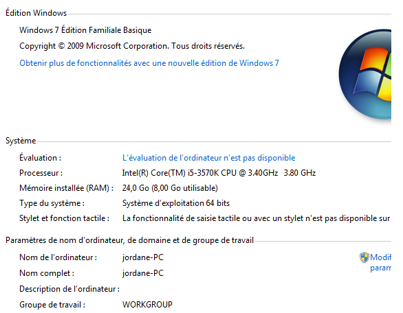 ram utilisable moins de windows 7 installé