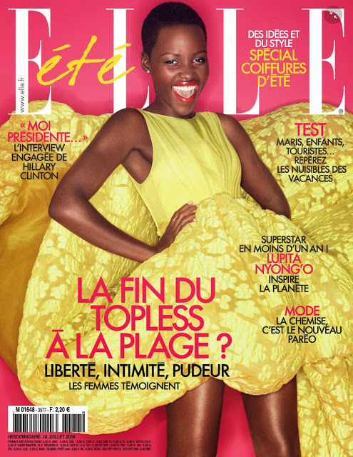 Lupita Nyong'o is radiant for the Elle France July 2014 cover in a Giambattista Valli Couture dress