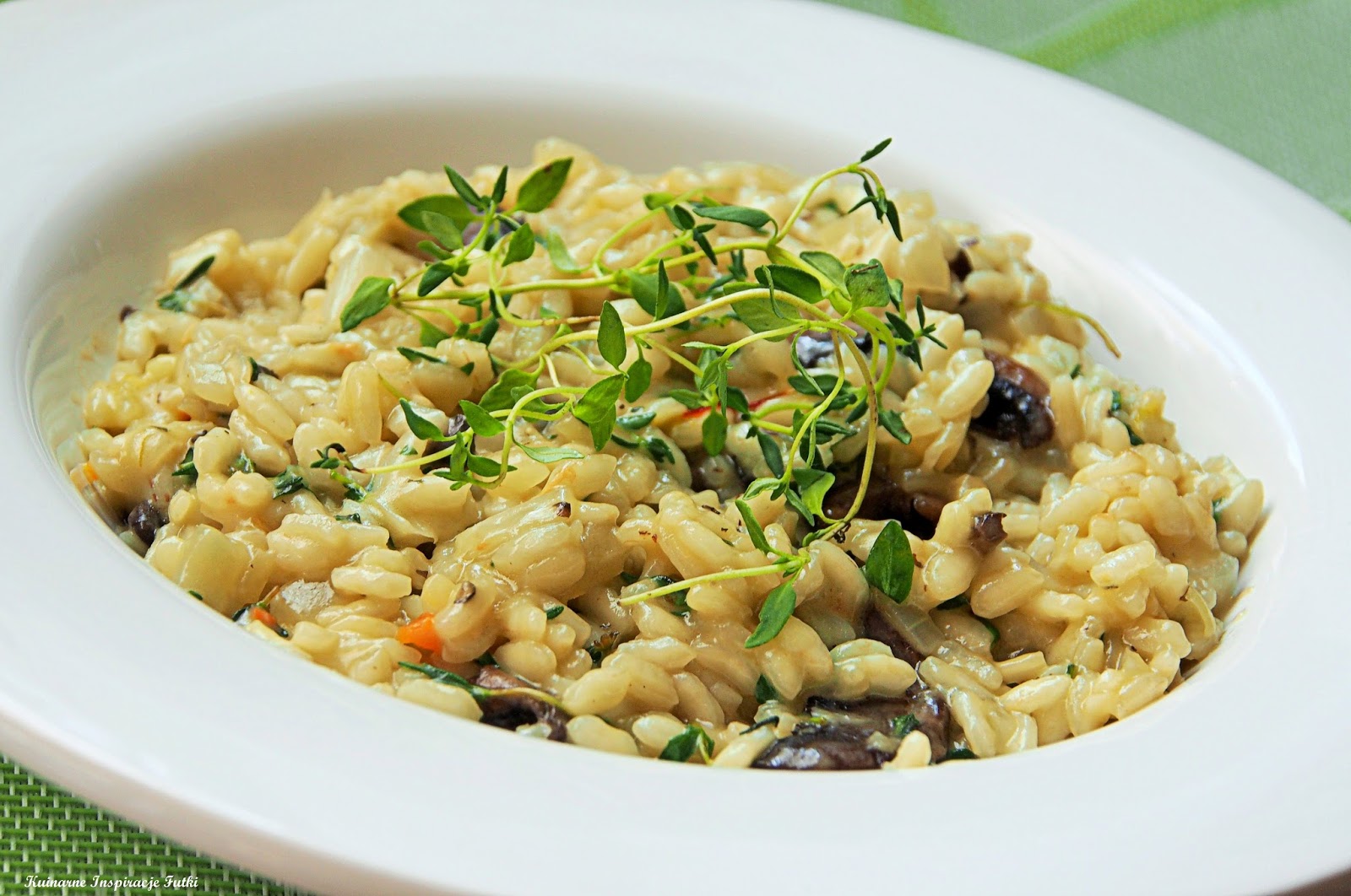 Kulinarne Inspiracje Futki Risotto z tymiankiem i pieczarkami