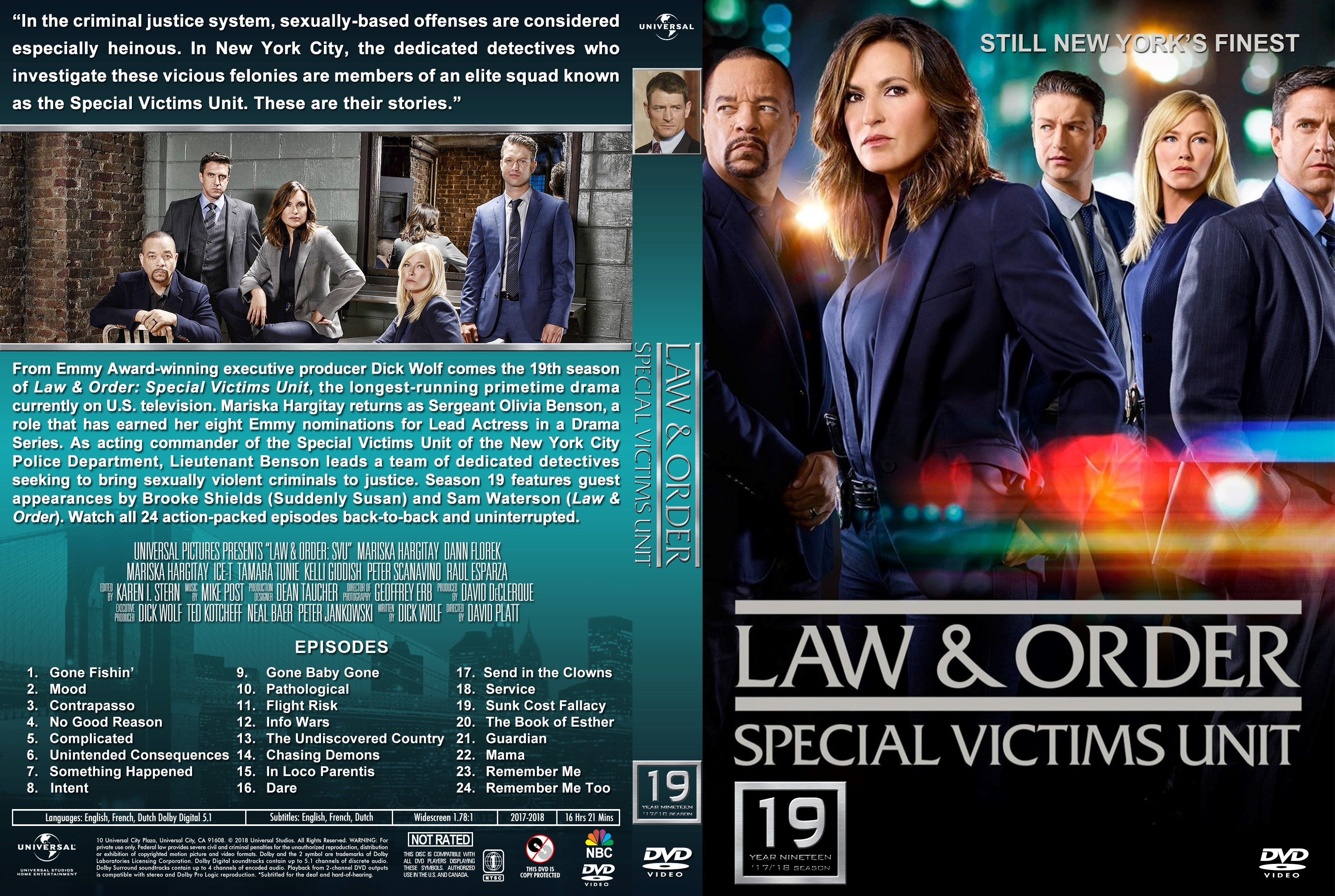 Law & Order: Special Victims Unit Season 19 DVD Cover.
