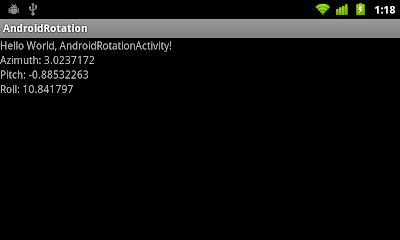 Detect Android device rotation, using Accelerometer sensor