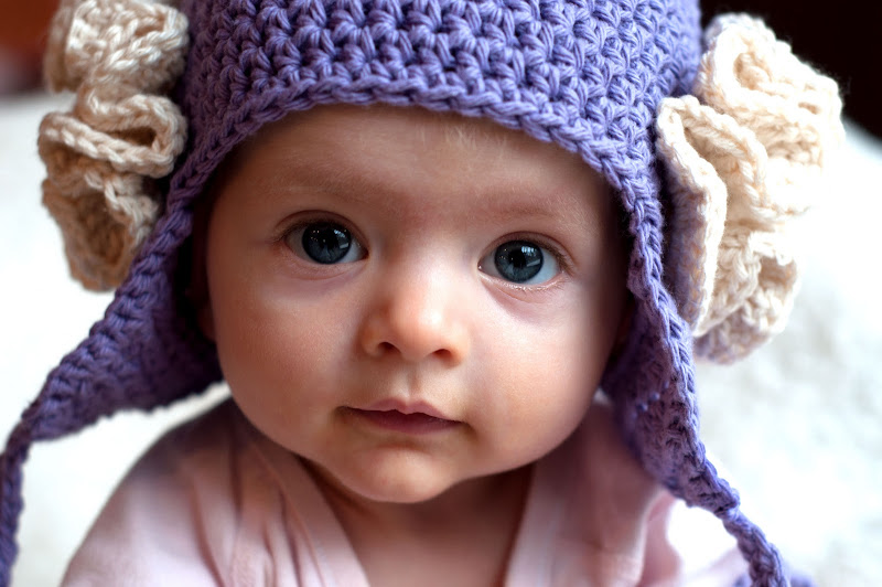 Aesthetic Nest Crochet Ruffled Rose Earflap Hat For Baby