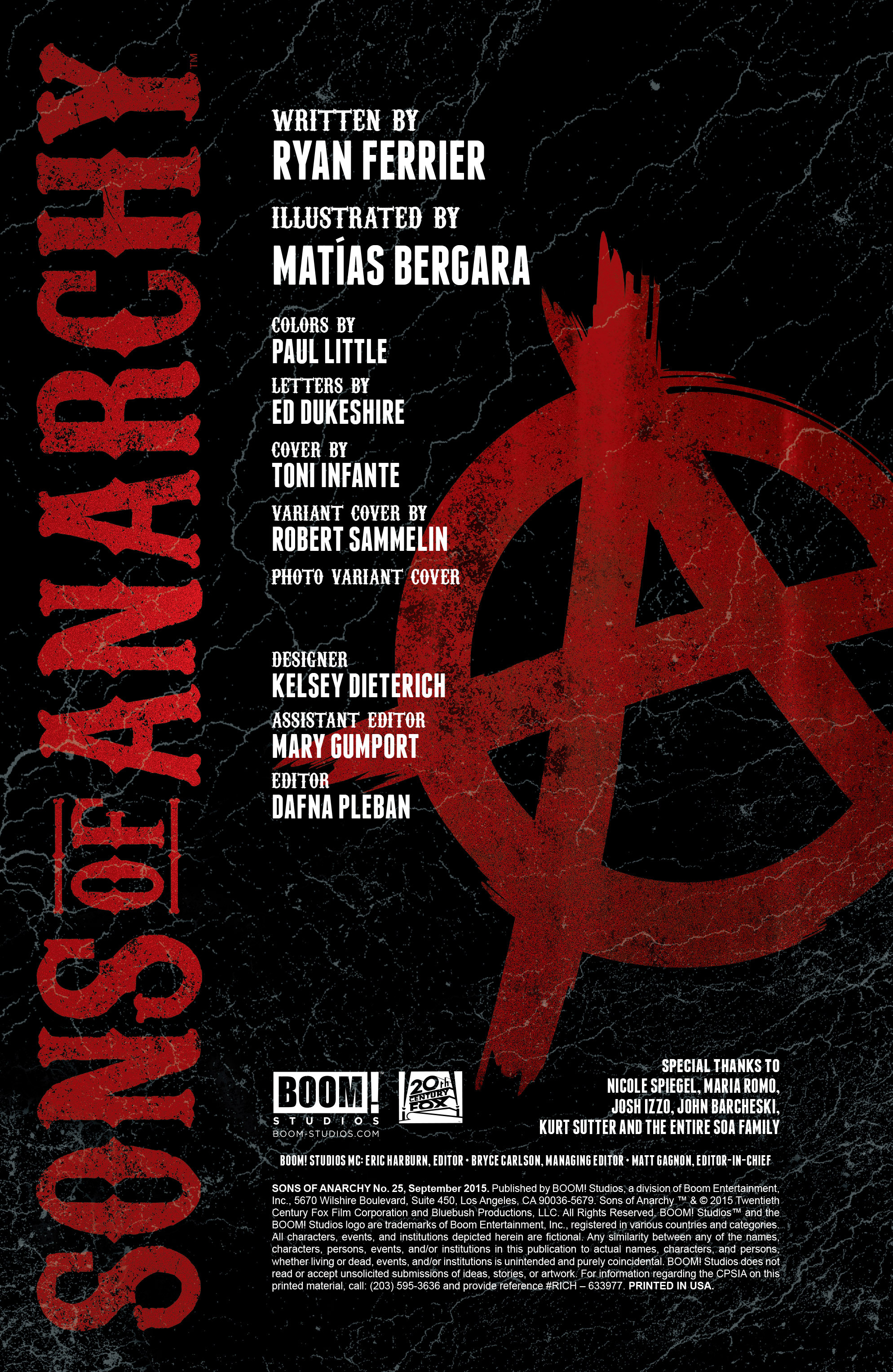 Read online Sons of Anarchy comic -  Issue #25 - 2