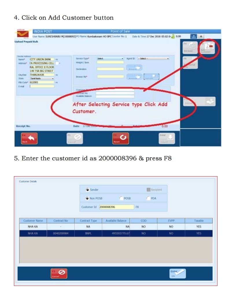 Process on Speed Post Bulk Booking of PMJAY Articles in POS [CSI] DOP