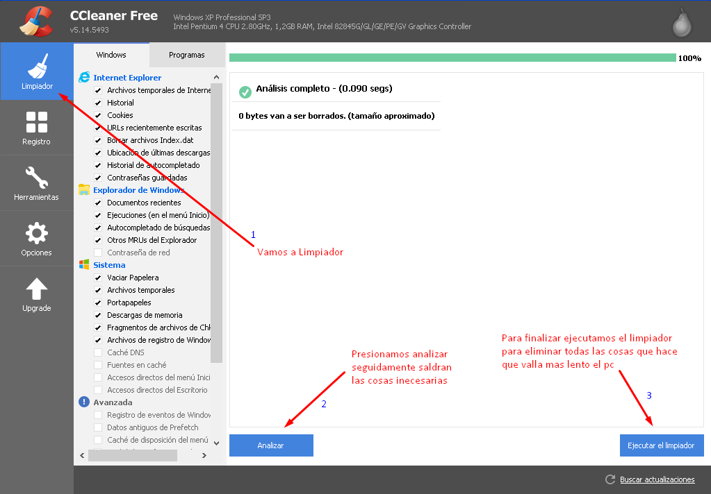Montaje y Mantenimiento: CCLEANER