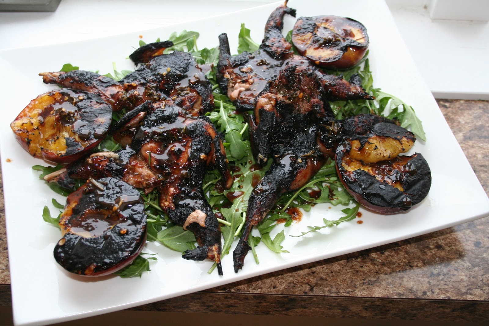 You have to cook it right Grilled Quail with Peaches