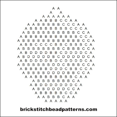 Click for a larger image of the Human Skull Halloween bead pattern word chart.