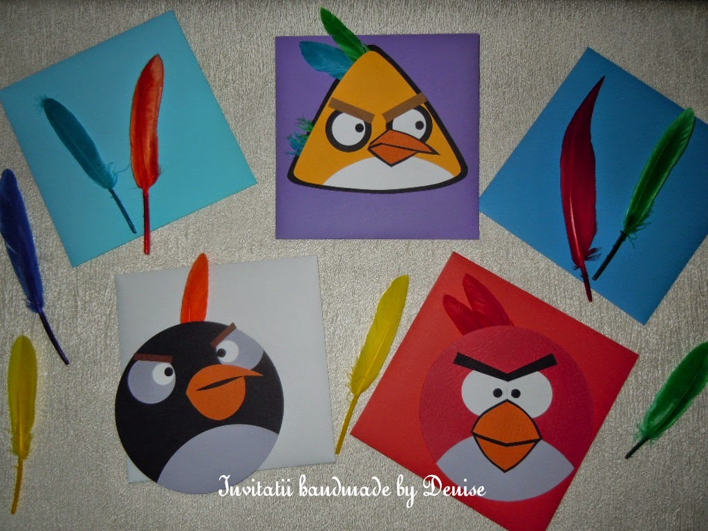 Invitatii Nunta Botez Handmade Invitatii Petrecere Angry Birds