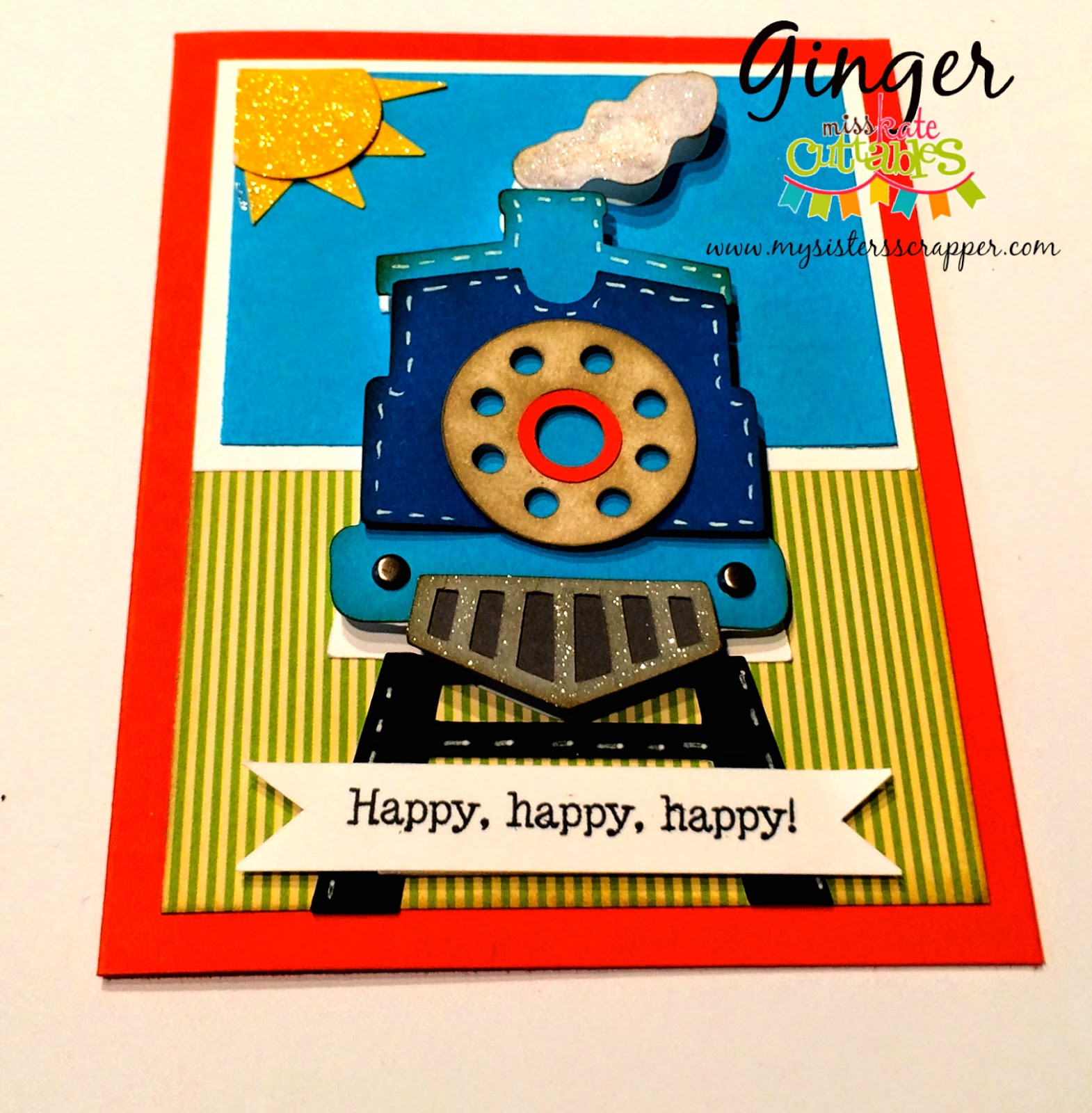 Miss Kate Cuttables Train Birthday Card Miss Kate Cuttables Train Birthday Card