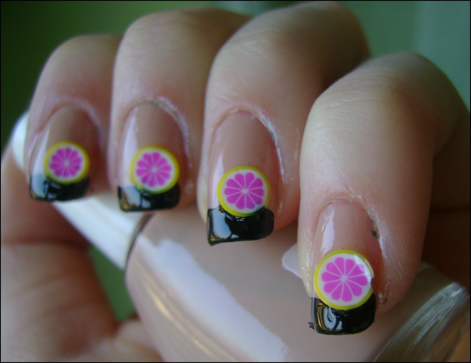 Konad Addict French grapefruit nails