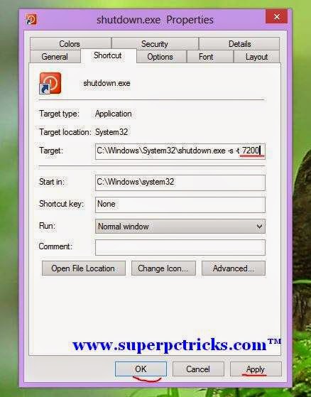 Creating Shutdown shortcut in Windows 7 and windows 8