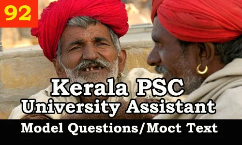 Kerala PSC Model Questions for University Assistant Exam - 92