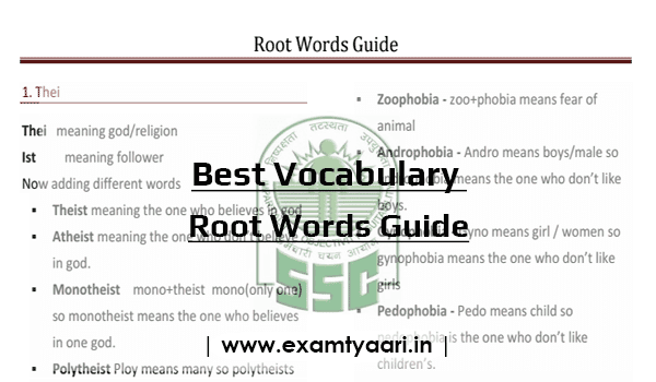 Best Vocabulary Root Words Guide for SSC CGL 2017 [PDF] • Exam Tyaari