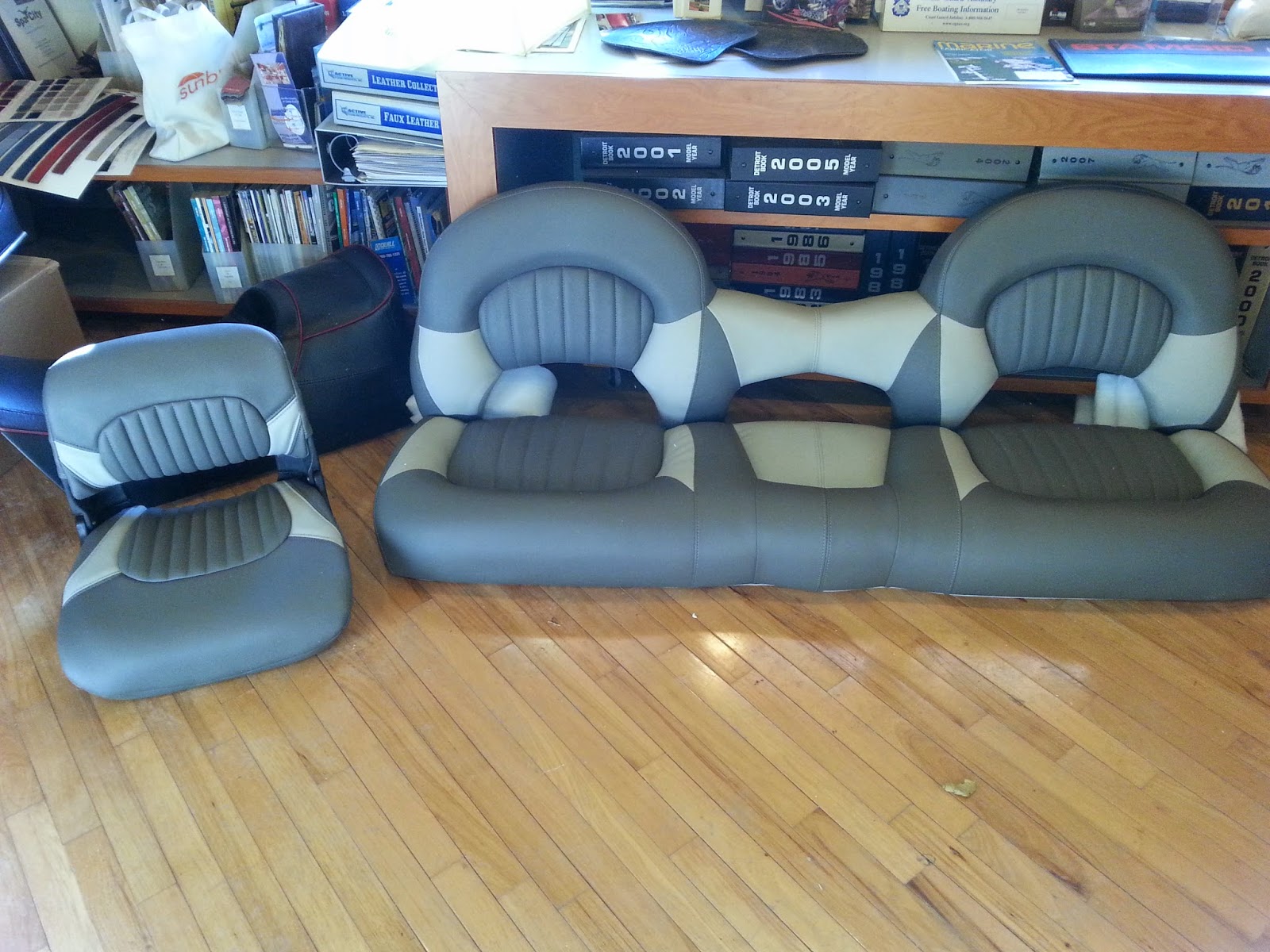 Homestyle Custom Upholstery and Awning Before And After Boat Seats