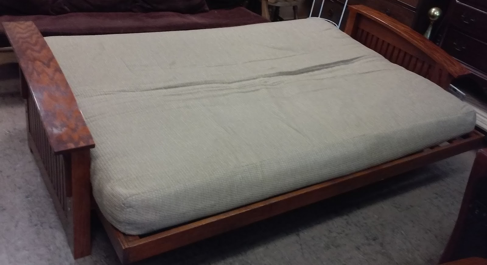UHURU FURNITURE & COLLECTIBLES SOLD **REDUCED** Mission Oak Futon with